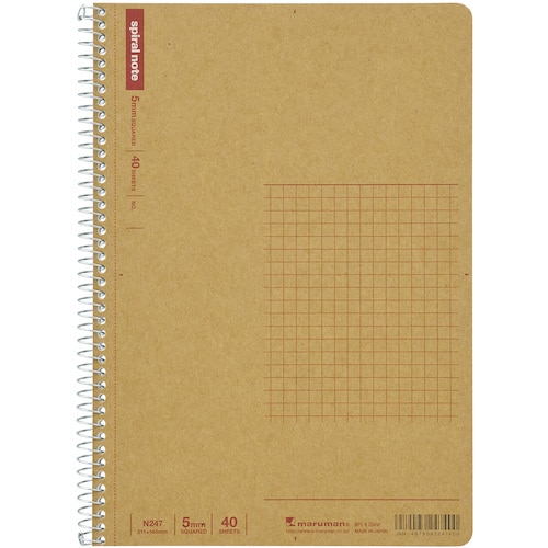 トラスコ中山 マルマン A5 スパイラルノート 方眼罫40枚 405-6156 (ご注文単位1冊) 【直送品】