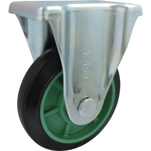 トラスコ中山 ヨドノ 樹脂製ゴム車輪(ベアリング入)固定金具付 75 133-6045 (ご注文単位1個) 【直送品】