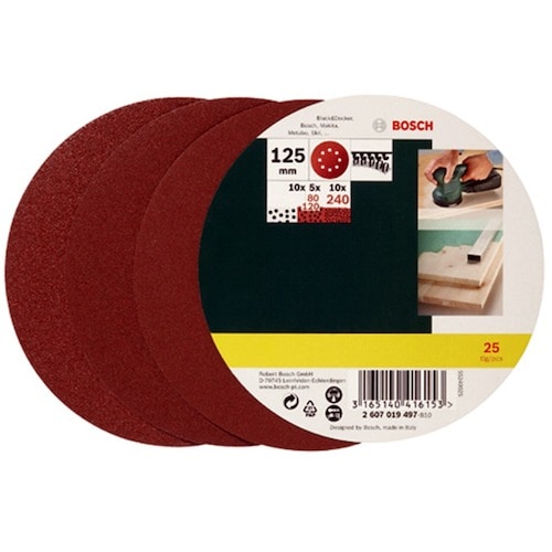 トラスコ中山 ボッシュ サンディングペーパーセット125mm 537-5222 (ご注文単位1セット) 【直送品】