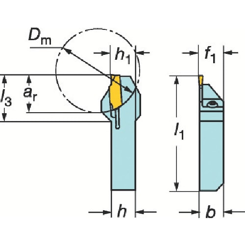 トラスコ中山 サンドビック QSホールディングシステム コロカット1・2用突切り・溝入れバイト（480） 607-5321  (ご注文単位1個) 【直送品】