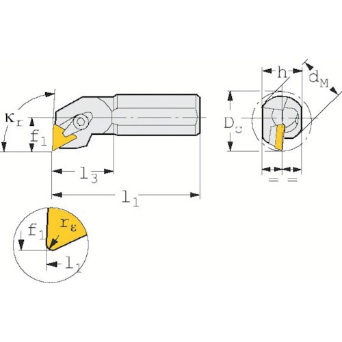 トラスコ中山 サンドビック T－Max S ポジチップ用ボーリングバイト（210） 128-6595 (ご注文単位1個) 【直送品】