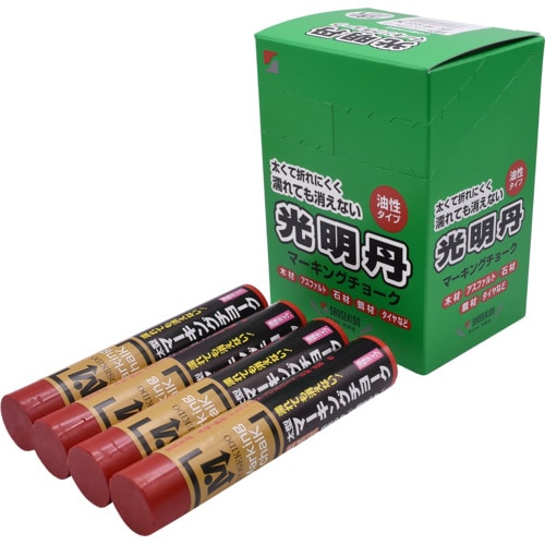 トラスコ中山 祥碩堂 光明丹マーキングチョーク 12本箱売 赤色 607-3124 (ご注文単位1箱) 【直送品】