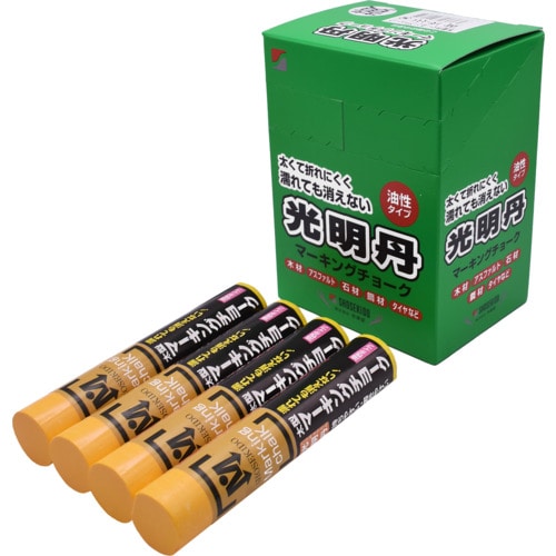 トラスコ中山 祥碩堂 光明丹マーキングチョーク 12本箱売 黄色 607-3097 (ご注文単位1箱) 【直送品】