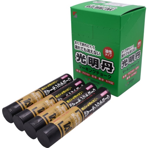 トラスコ中山 祥碩堂 光明丹マーキングチョーク 12本箱売 黒色 607-3128 (ご注文単位1箱) 【直送品】