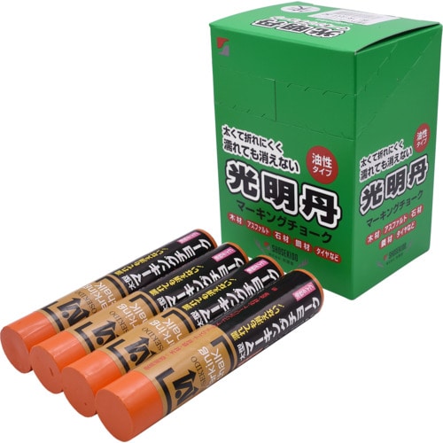 トラスコ中山 祥碩堂 光明丹マーキングチョーク 12本箱売 朱色 607-1593 (ご注文単位1箱) 【直送品】