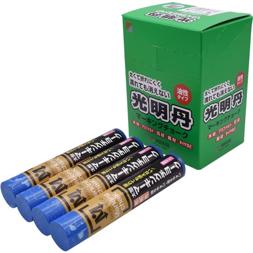 トラスコ中山 祥碩堂 光明丹マーキングチョーク 12本箱売 青色 607-1594 (ご注文単位1箱) 【直送品】