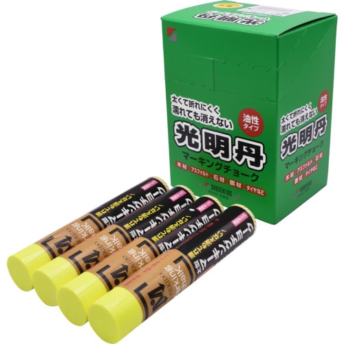 トラスコ中山 祥碩堂 光明丹マーキングチョーク 12本箱売 蛍光イエロー 607-3100 (ご注文単位1箱) 【直送品】