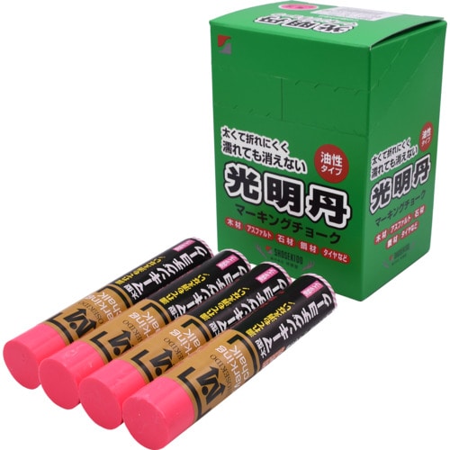 トラスコ中山 祥碩堂 光明丹マーキングチョーク 12本箱売 蛍光ピンク 607-3112 (ご注文単位1箱) 【直送品】