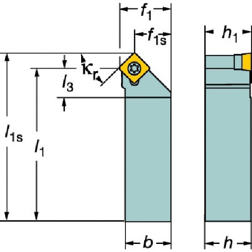 トラスコ中山 サンドビック コロターン107 ポジチップ用シャンクバイト（210） 607-6271 (ご注文単位1個) 【直送品】