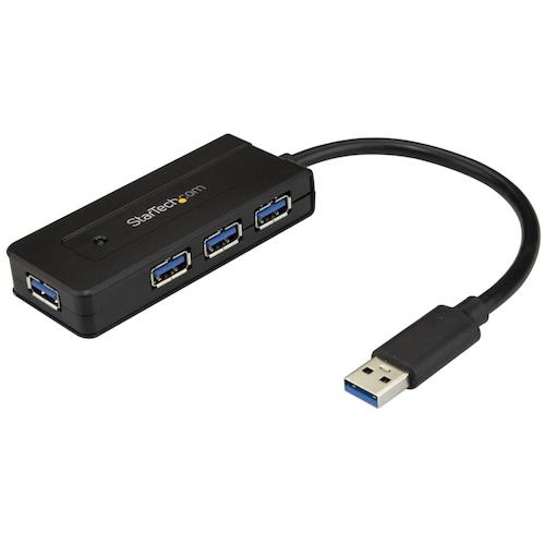 トラスコ中山 スターテック USBハブ/USB 3.0/USB-A - 4x USB-A/ACアダプター付属/ブラック 489-2522 (ご注文単位1箱) 【直送品】