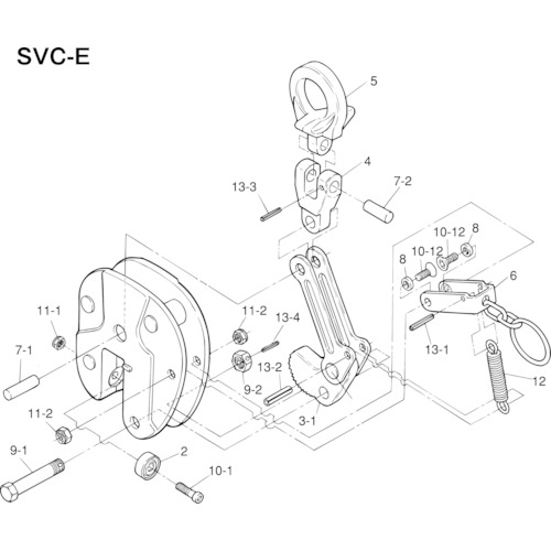 トラスコ中山 スーパー 立吊クランプ(SVC-E)用カム支持ピンセット 855-0629 (ご注文単位1セット) 【直送品】