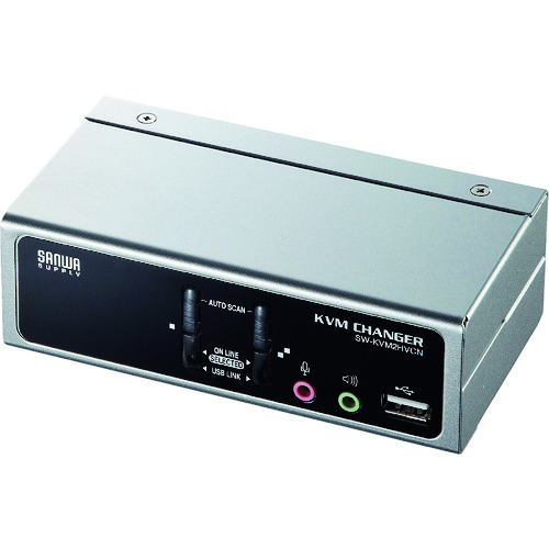 トラスコ中山 SANWA USB・PS/2コンソール両対応パソコン自動切替器(2:1) 203-1155 (ご注文単位1個) 【直送品】