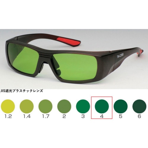 トラスコ中山 トーアボージン セミアイカップ遮光めがね TA－C350 TBP4 619-1088  (ご注文単位1個) 【直送品】