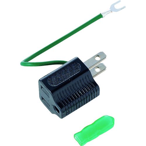 トラスコ中山 SANWA 3P→2P変換アダプタ（ブラック） 203-1806  (ご注文単位1個) 【直送品】