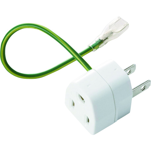 トラスコ中山 SANWA 3P→2P変換アダプタ絶縁カバー付き 203-1795  (ご注文単位1個) 【直送品】