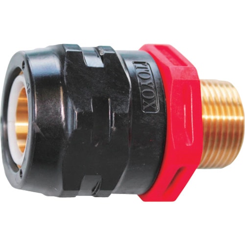 トラスコ中山 トヨックス ホース継手(真鍮製) トヨコネクタ TC3-PB型 適合ホース12ミリ 継手規格R1/2 TC3-PB12-R1/2 457-6559 (ご注文単位1個) 【直送品】