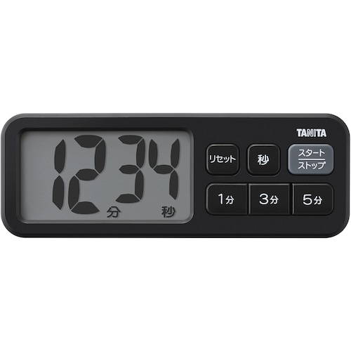 トラスコ中山 TANITA 抗菌でか見えタイマー TD-431-BK 625-5761 (ご注文単位1個) 【直送品】