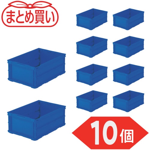 トラスコ中山 TRUSCO オリコン 薄型折りたたみコンテナ 30L ダークブルー 10個 591-9064 (ご注文単位1セット) 【直送品】
