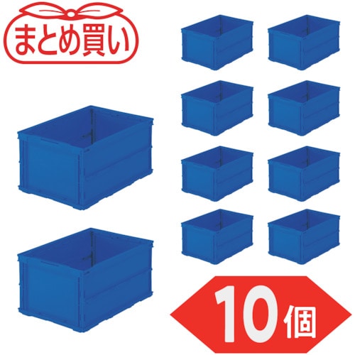 トラスコ中山 TRUSCO オリコン 薄型折りたたみコンテナ 40L ダークブルー 10個 591-9093 (ご注文単位1セット) 【直送品】