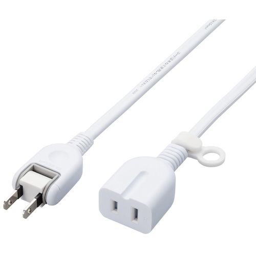 トラスコ中山 エレコム 延長タップ スタンダード ホコリ防止シャッター付 1.0m ホワイト 455-5901 (ご注文単位1本) 【直送品】