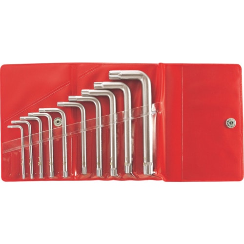 トラスコ中山 エイト TXレンチ 標準寸法 ビニールポーチ入 10本セット T10~T55 811-6526 (ご注文単位1セット) 【直送品】