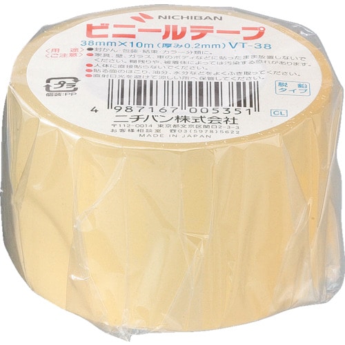 トラスコ中山 ニチバン ビニールテープ透明38mmX10m 1巻 123-0001 (ご注文単位1巻) 【直送品】