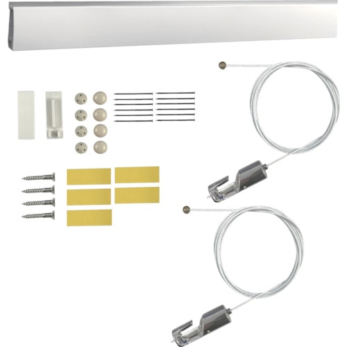 トラスコ中山 福井金属工芸 レールサン ピクチャーレール 壁面用 L=100cm BWセット WRS-100BW 539-3394 (ご注文単位1セット) 【直送品】