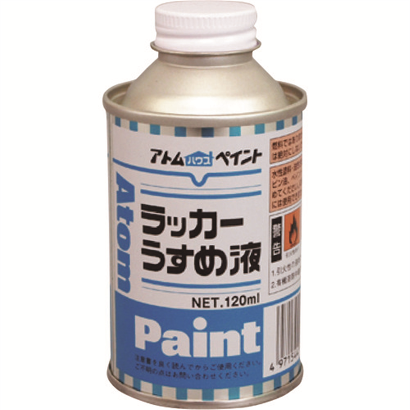 アトムペイント ラッカーうすめ液 120ML 1缶（ご注文単位1缶）【直送品】