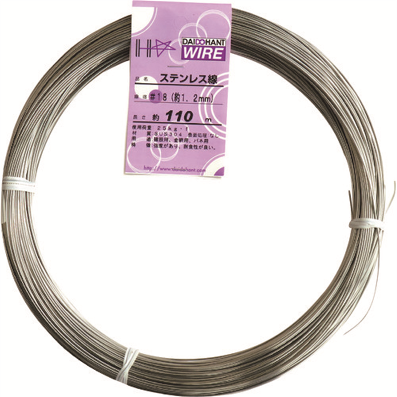 DAIDOHANT ステンレス線 1kg巻 #18 1巻（ご注文単位1巻）【直送品】