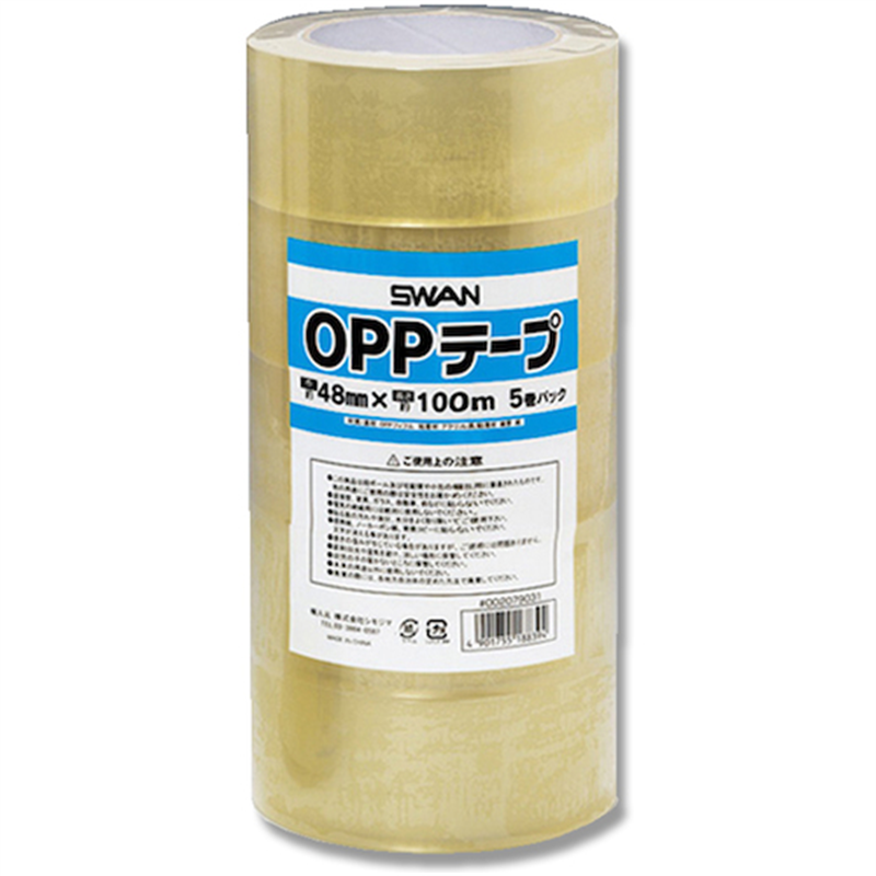 スワン OPPテープ 5巻パック 48×100 透明 5巻入り 1束（ご注文単位1束）【直送品】