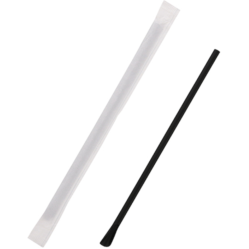 HEIKO スプーンストロー 6×21 黒 単袋 (200本入り) 1袋（ご注文単位1袋）【直送品】