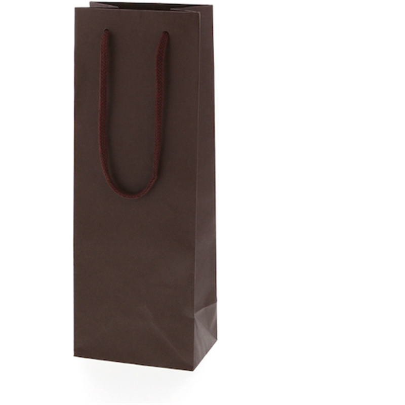 HEIKO 手提げ紙袋 カラーチャームバッグ ブラウン ワインL 10枚入り 1袋（ご注文単位1袋）【直送品】