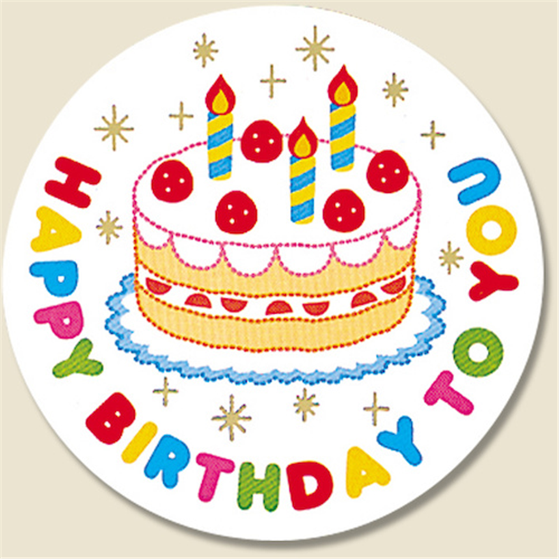 HEIKO ギフトシール バースデーシール ハッピーケーキ 24枚入り 1束（ご注文単位1束）【直送品】