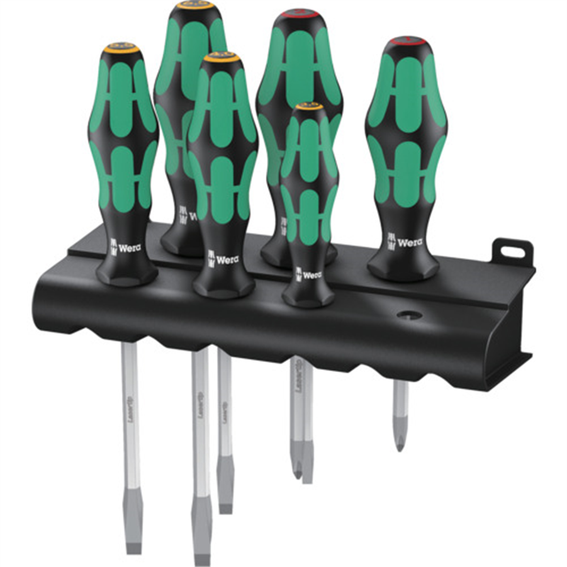 Wera 334SK/6 ドライバーセット(ラック付) 1セット（ご注文単位1セット）【直送品】
