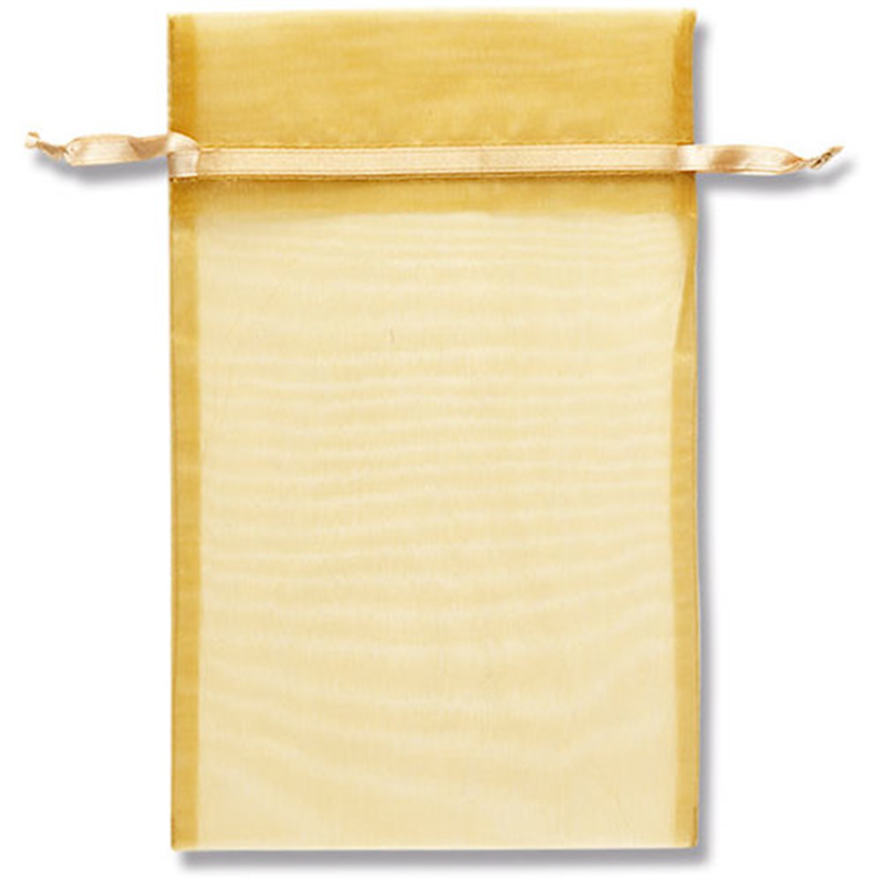 HEIKO ギフト巾着袋 オーガンジーバッグ ゴールド L 10枚入り 1束（ご注文単位1束）【直送品】
