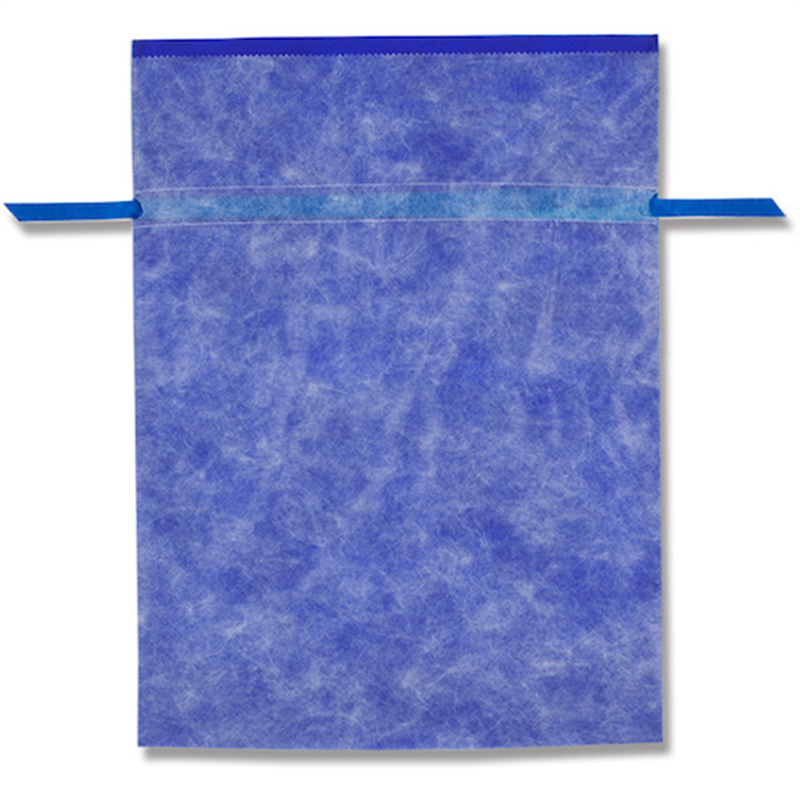 HEIKO 不織布製巾着袋 Fバッグ Wシャンテタイプ 無地ネイビー LL 5枚入り 1束（ご注文単位1束）【直送品】