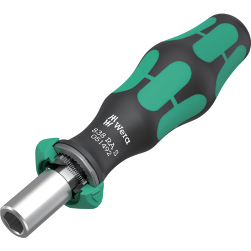 Wera 838 RA S ラチェット機能付き差替式ビットホルダー 6.35mm 1本（ご注文単位1本）【直送品】