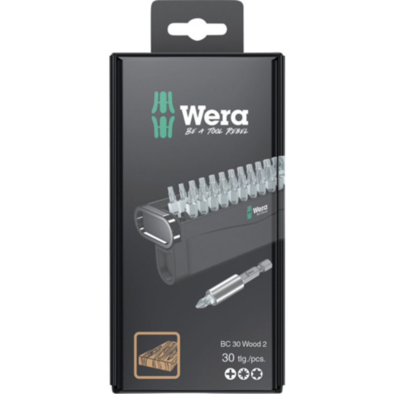Wera ビットチェック 30 木工用 2 SB 1セット（ご注文単位1セット）【直送品】