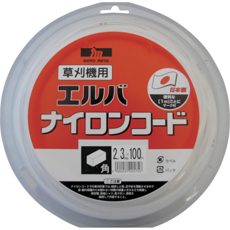 三陽金属 ナイロンコード角2.3mm×100m 1個（ご注文単位1個）【直送品】