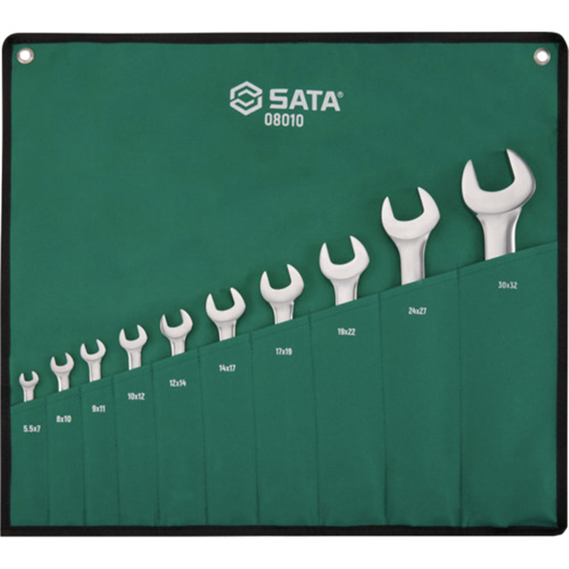 SATA 両口スパナセット(10点) 1セット（ご注文単位1セット）【直送品】