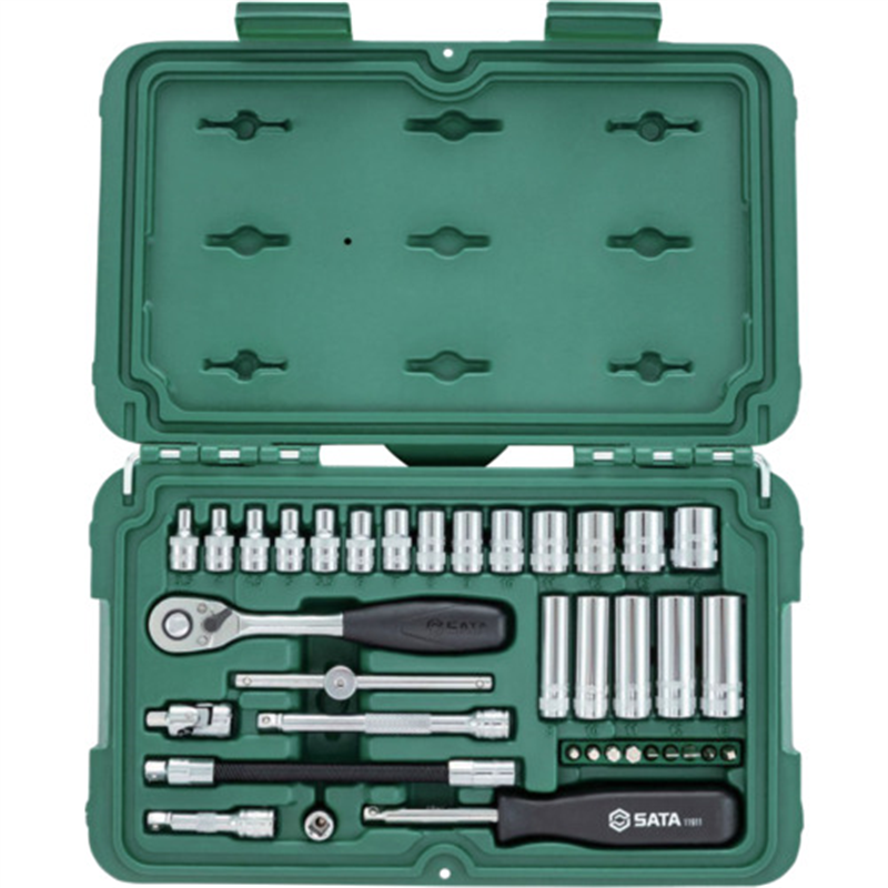 SATA 6角ソケットレンチセット 差込角6.35mm(36点) 1セット（ご注文単位1セット）【直送品】