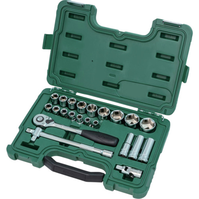 SATA 6角ソケットレンチセット 差込角12.7mm (23点) 1セット（ご注文単位1セット）【直送品】