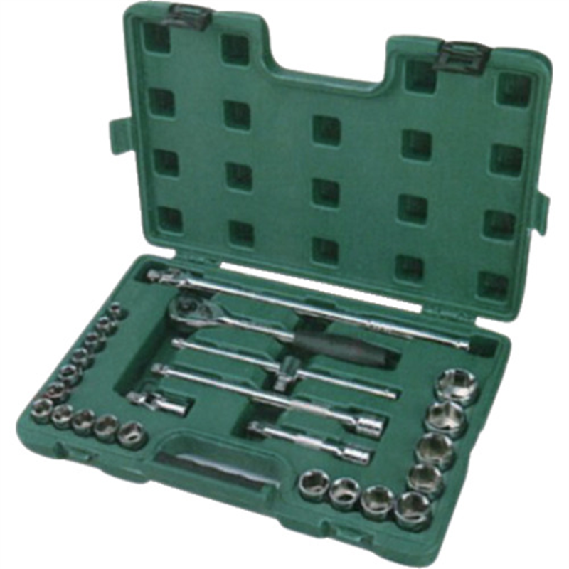 SATA 6角ソケットレンチセット 差込角12.7mm(25点) 1セット（ご注文単位1セット）【直送品】