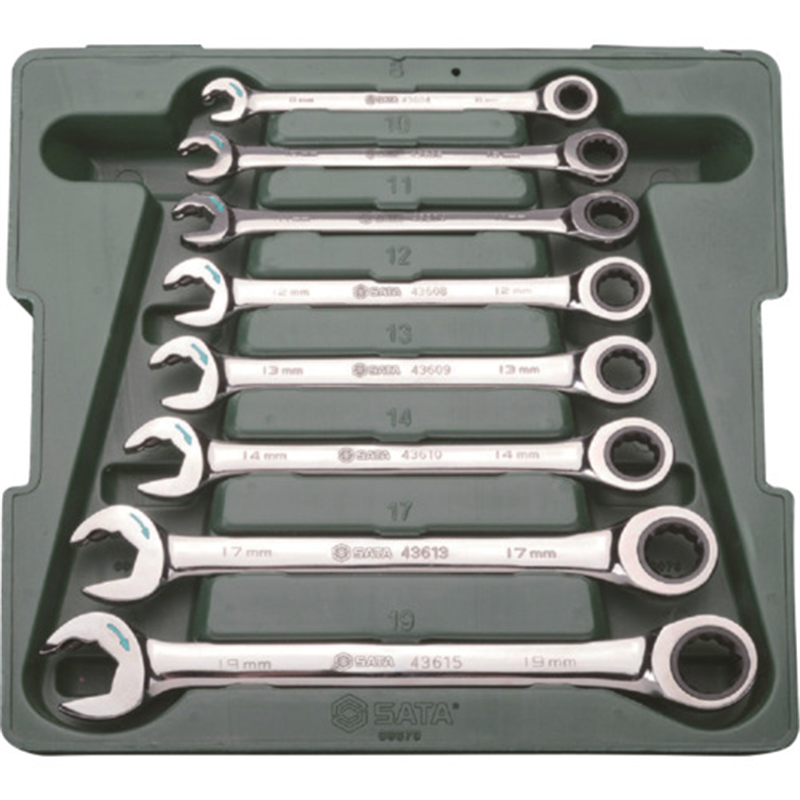 SATA クイックラチェットコンビネーションレンチセット(8点) 1セット（ご注文単位1セット）【直送品】