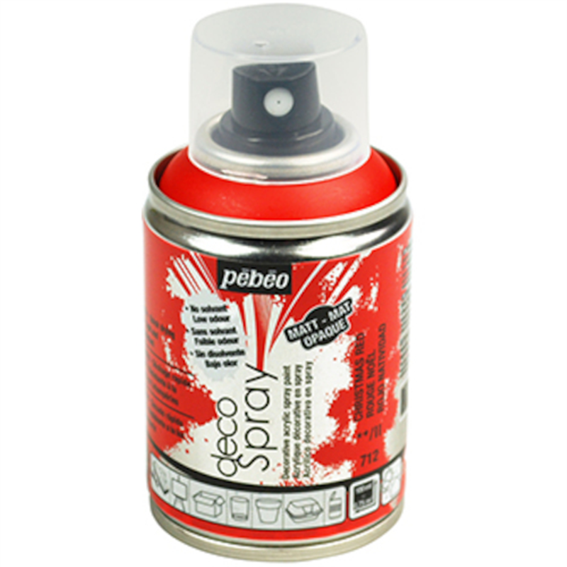 Pebeo デコスプレー 100ml マット色 クリスマスレッド 1本(ご注文単位1本)【直送品】