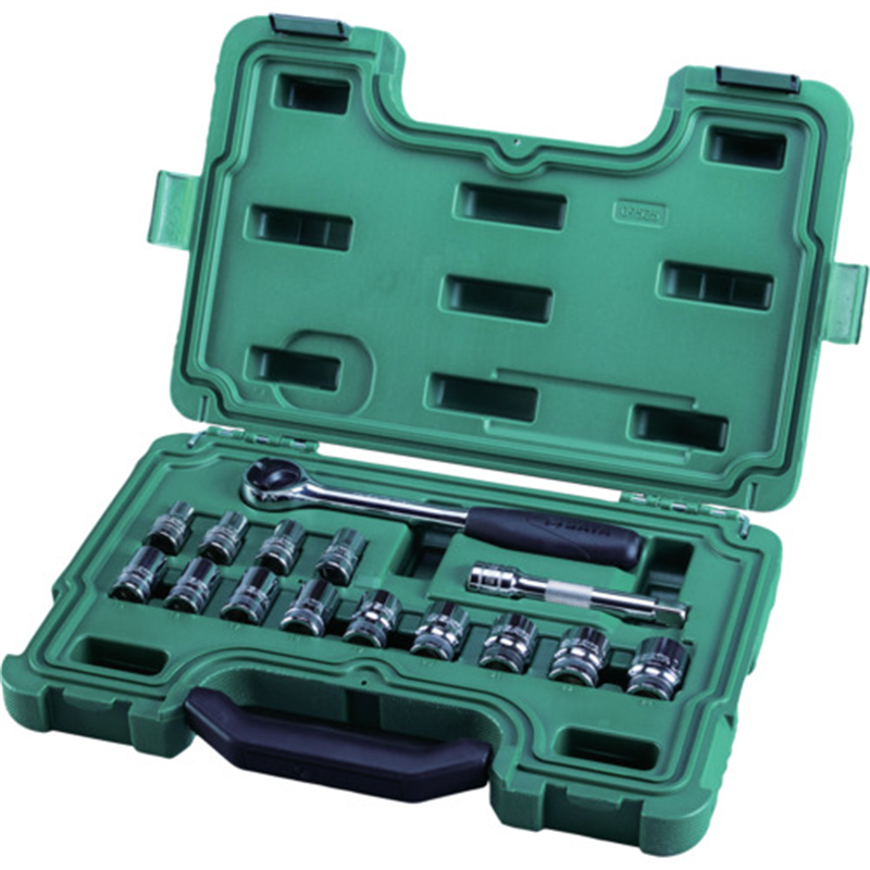 SATA 6角ソケットレンチセット 差込角12.7mm(15点) 1セット（ご注文単位1セット）【直送品】