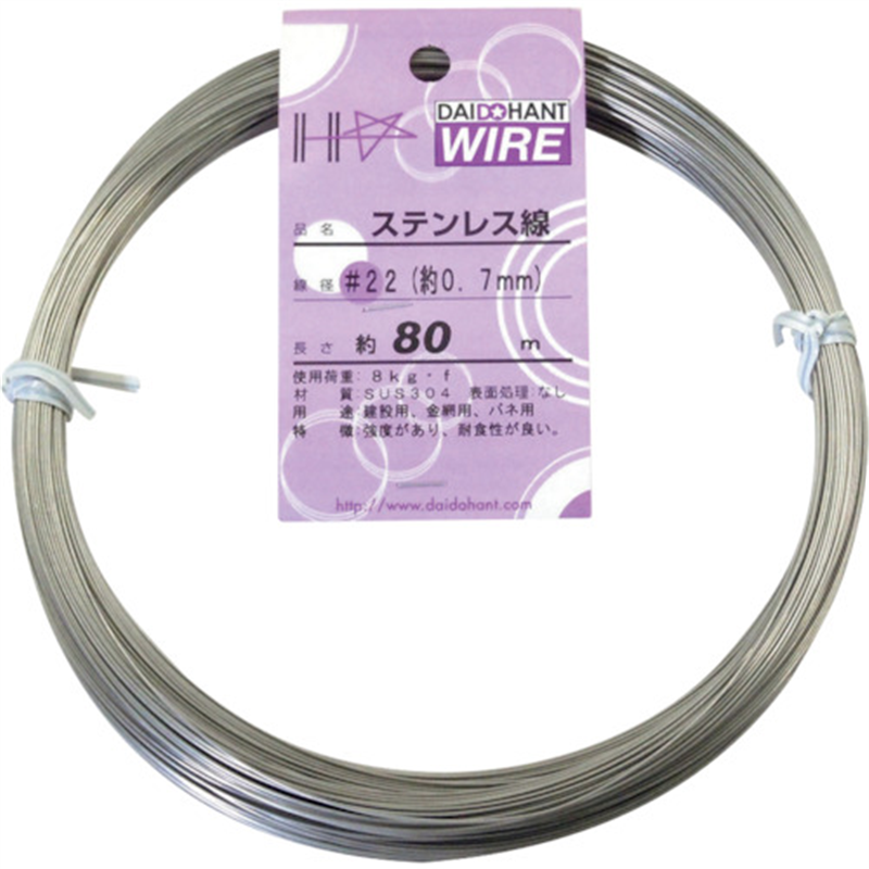 DAIDOHANT ステンレス線 #22×80m 1巻（ご注文単位1巻）【直送品】