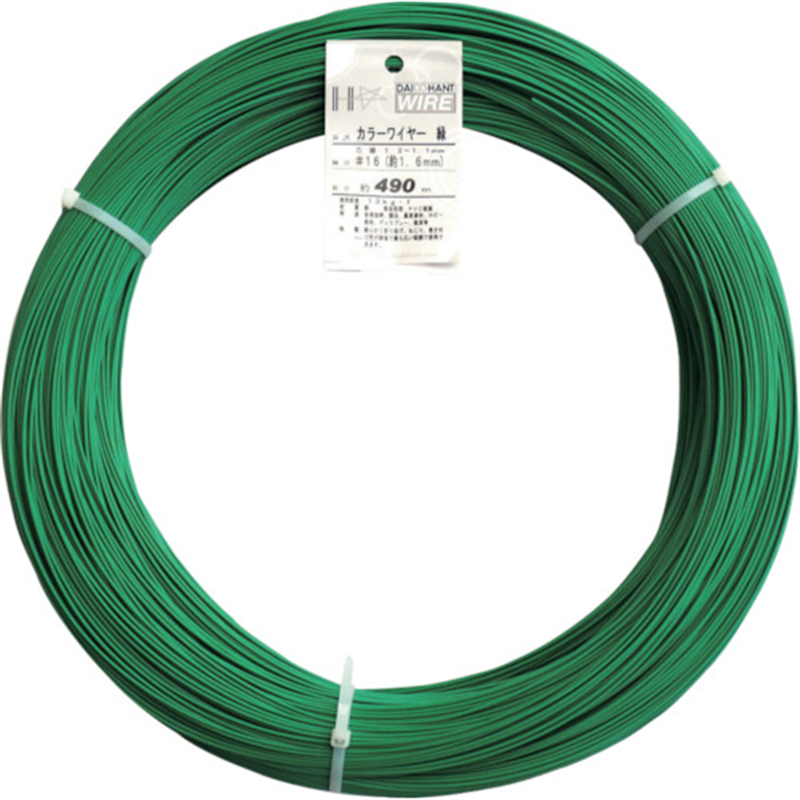 DAIDOHANT カラーワイヤー 緑 #16(1.6mm) 5Kg巻 1巻（ご注文単位1巻）【直送品】