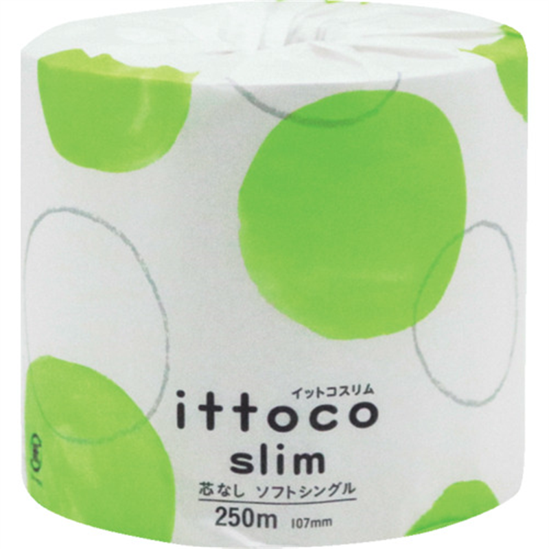 イトマン トイレットペーパー イットコ芯なしSLIM1R250S 1ケース（ご注文単位1ケース）【直送品】