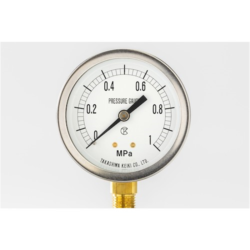 高島 密閉形真空計(A枠立型・φ60)圧力レンジ0.0~ー0.1MPa R1/4【1112901】 1個（ご注文単位1個）【直送品】